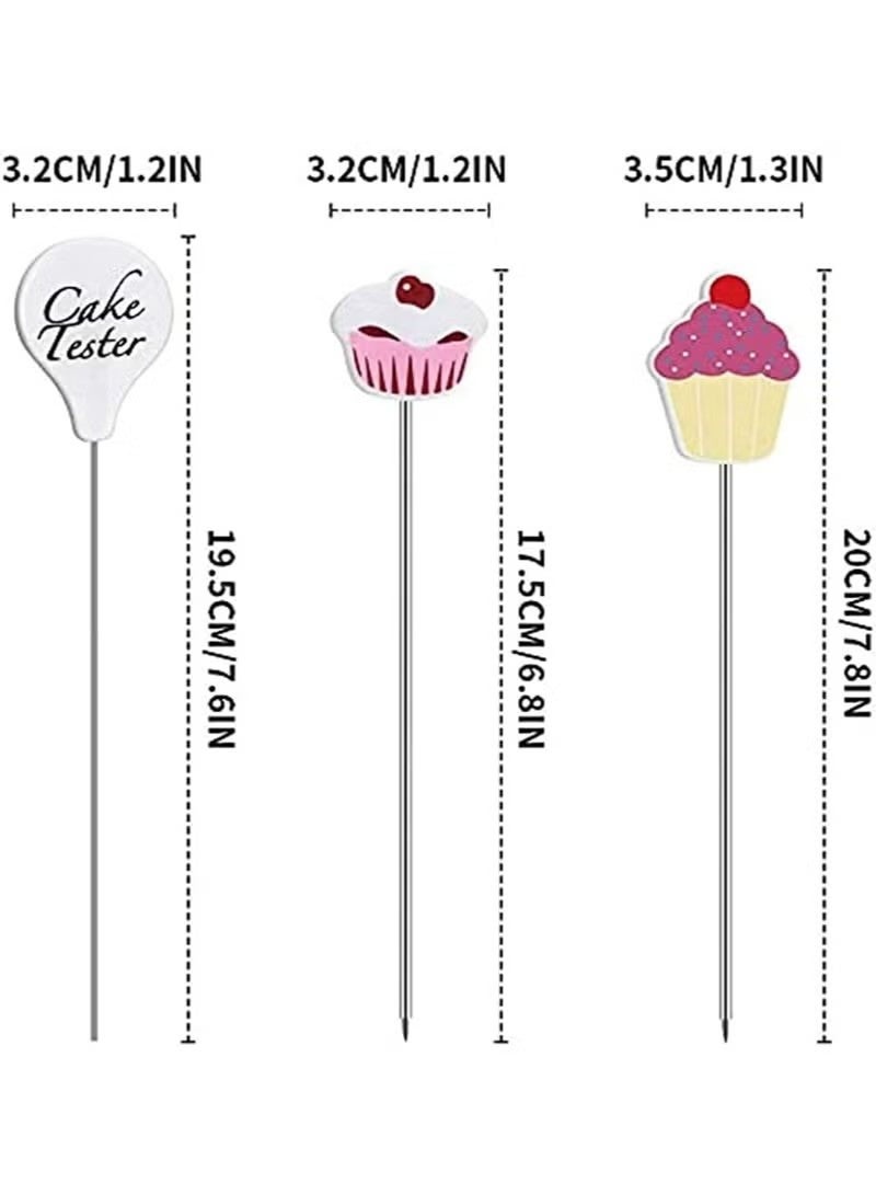 مجموعة اختبار الكيك من الفولاذ المقاوم للصدأ مكونة من 3 قطع - مجسات وأسياخ لاختبار الكيك للكعك الصغير والخبز - Image 4